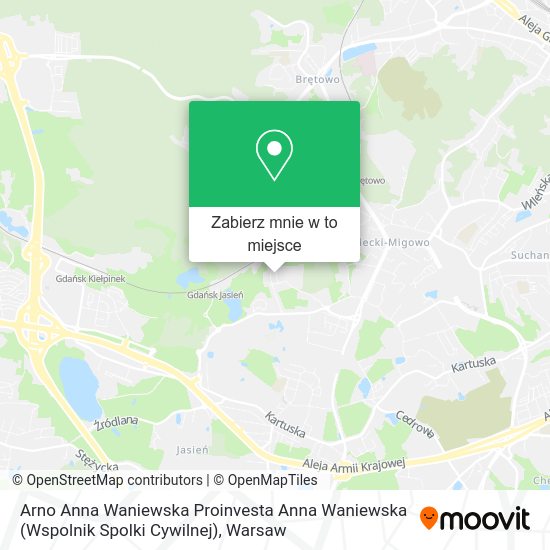 Mapa Arno Anna Waniewska Proinvesta Anna Waniewska (Wspolnik Spolki Cywilnej)