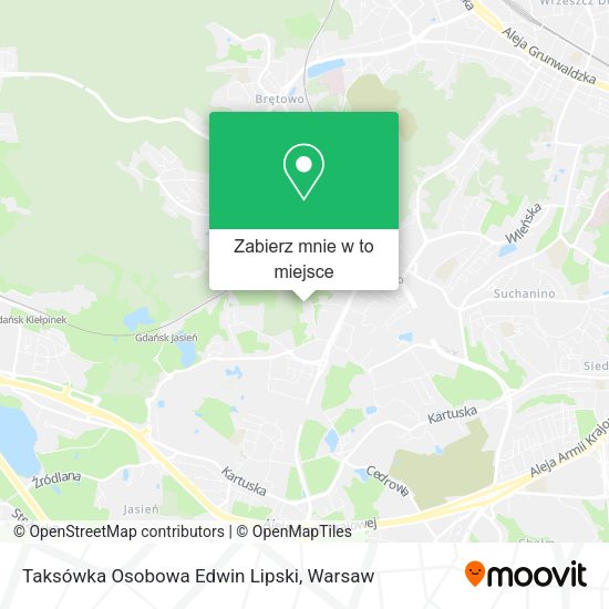 Mapa Taksówka Osobowa Edwin Lipski