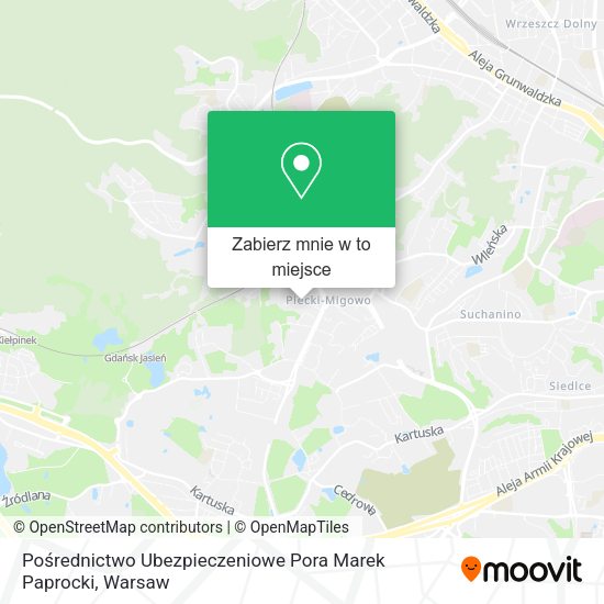 Mapa Pośrednictwo Ubezpieczeniowe Pora Marek Paprocki