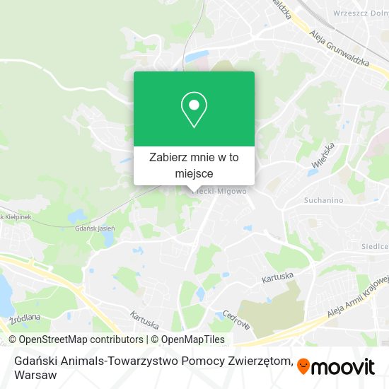 Mapa Gdański Animals-Towarzystwo Pomocy Zwierzętom