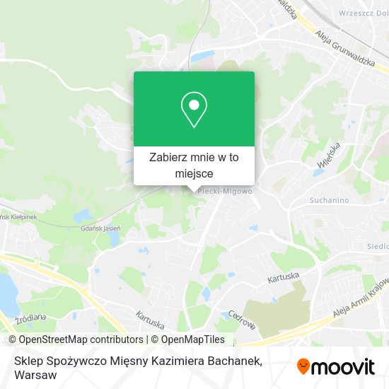 Mapa Sklep Spożywczo Mięsny Kazimiera Bachanek