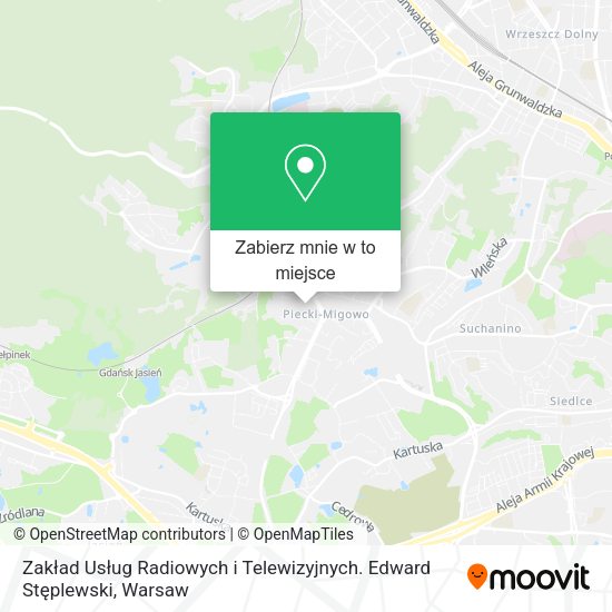 Mapa Zakład Usług Radiowych i Telewizyjnych. Edward Stęplewski