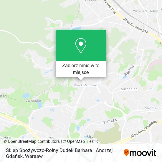 Mapa Sklep Spożywczo-Rolny Dudek Barbara i Andrzej Gdańsk