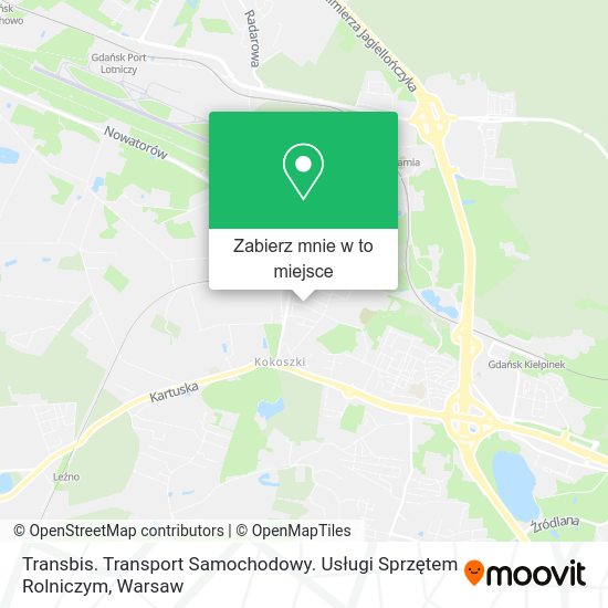 Mapa Transbis. Transport Samochodowy. Usługi Sprzętem Rolniczym