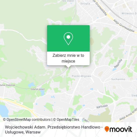 Mapa Wojciechowski Adam. Przedsiębiorstwo Handlowo - Usługowe