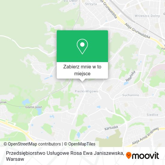 Mapa Przedsiębiorstwo Usługowe Rosa Ewa Janiszewska