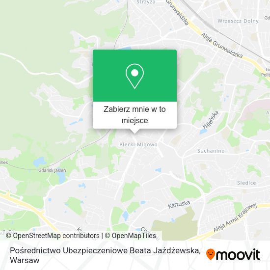 Mapa Pośrednictwo Ubezpieczeniowe Beata Jażdżewska