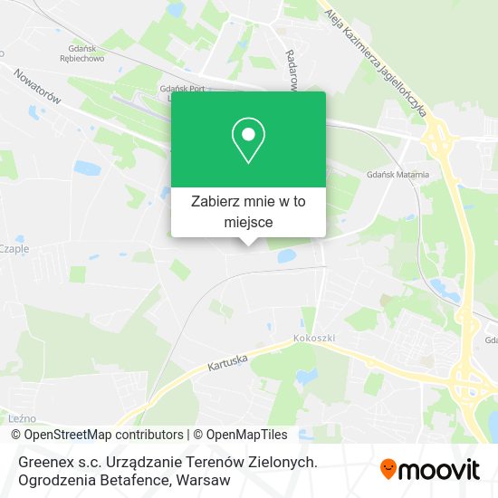 Mapa Greenex s.c. Urządzanie Terenów Zielonych. Ogrodzenia Betafence