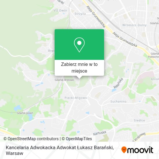 Mapa Kancelaria Adwokacka Adwokat Łukasz Barański