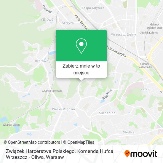 Mapa Związek Harcerstwa Polskiego. Komenda Hufca Wrzeszcz - Oliwa