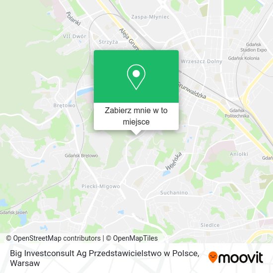 Mapa Big Investconsult Ag Przedstawicielstwo w Polsce