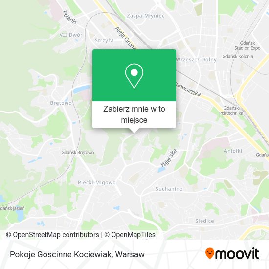 Mapa Pokoje Goscinne Kociewiak