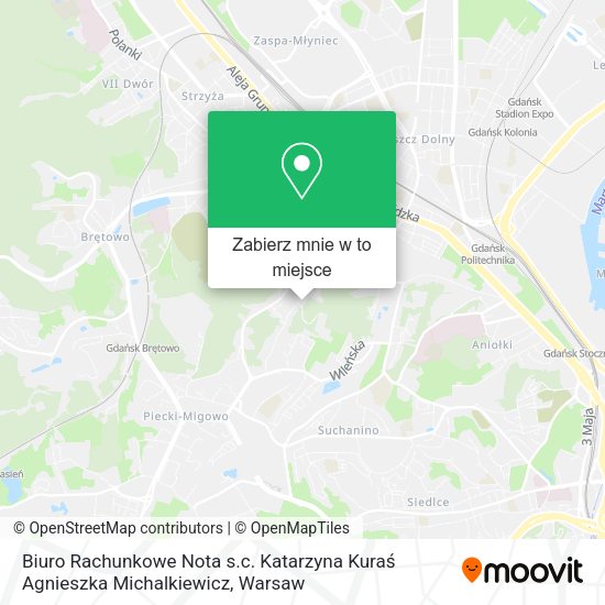 Mapa Biuro Rachunkowe Nota s.c. Katarzyna Kuraś Agnieszka Michalkiewicz