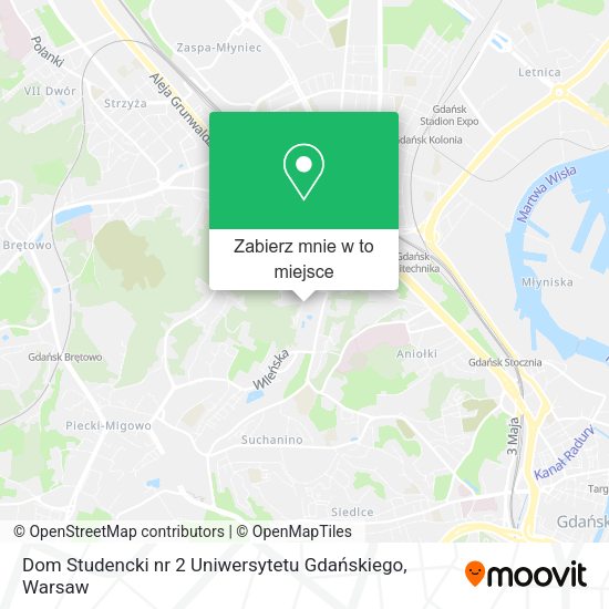 Mapa Dom Studencki nr 2 Uniwersytetu Gdańskiego