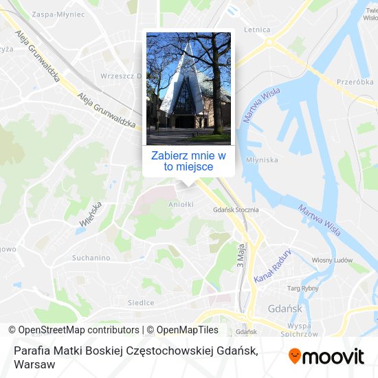 Mapa Parafia Matki Boskiej Częstochowskiej Gdańsk