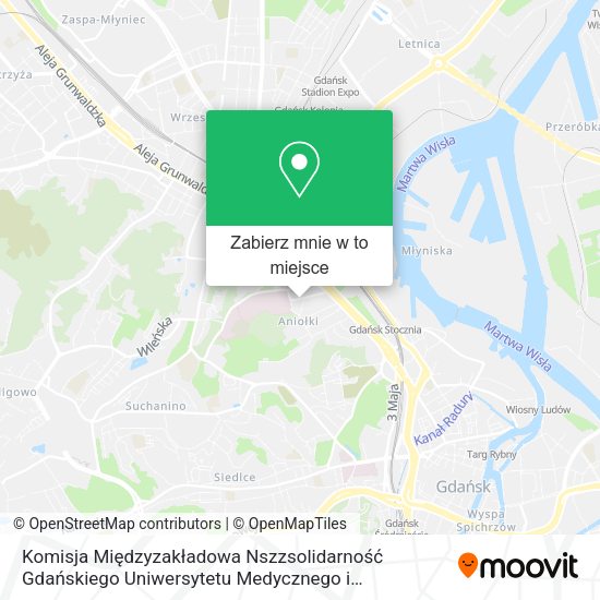 Mapa Komisja Międzyzakładowa Nszzsolidarność Gdańskiego Uniwersytetu Medycznego i Uniwersyteckich Centró