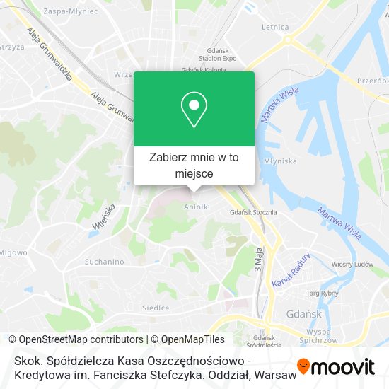 Mapa Skok. Spółdzielcza Kasa Oszczędnościowo - Kredytowa im. Fanciszka Stefczyka. Oddział