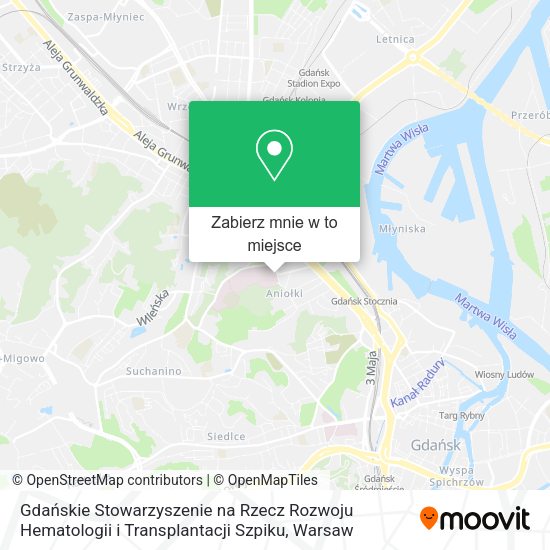 Mapa Gdańskie Stowarzyszenie na Rzecz Rozwoju Hematologii i Transplantacji Szpiku