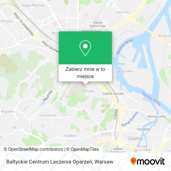 Mapa Bałtyckie Centrum Leczenia Oparzeń