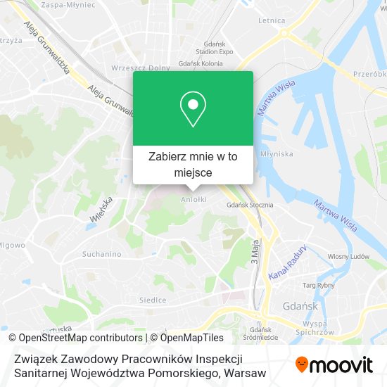 Mapa Związek Zawodowy Pracowników Inspekcji Sanitarnej Województwa Pomorskiego