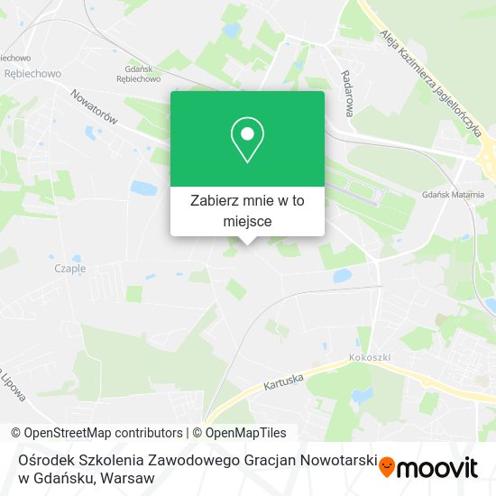 Mapa Ośrodek Szkolenia Zawodowego Gracjan Nowotarski w Gdańsku