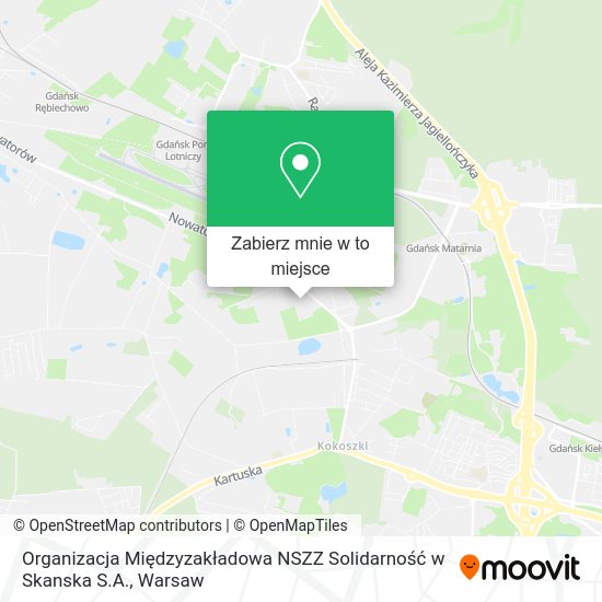 Mapa Organizacja Międzyzakładowa NSZZ Solidarność w Skanska S.A.