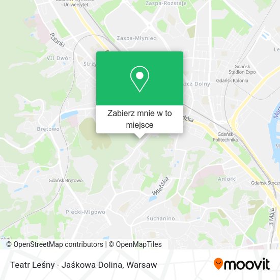 Mapa Teatr Leśny - Jaśkowa Dolina