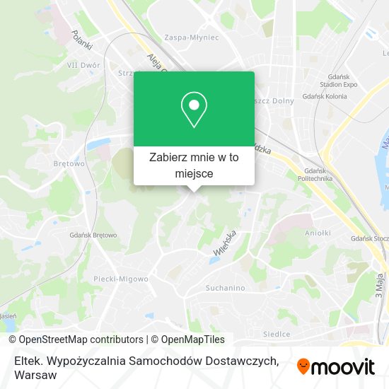 Mapa Eltek. Wypożyczalnia Samochodów Dostawczych