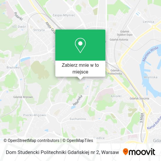 Mapa Dom Studencki Politechniki Gdańskiej nr 2