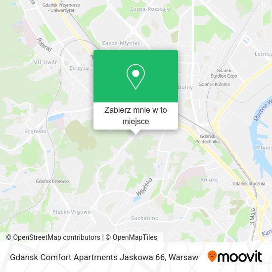 Mapa Gdansk Comfort Apartments Jaskowa 66