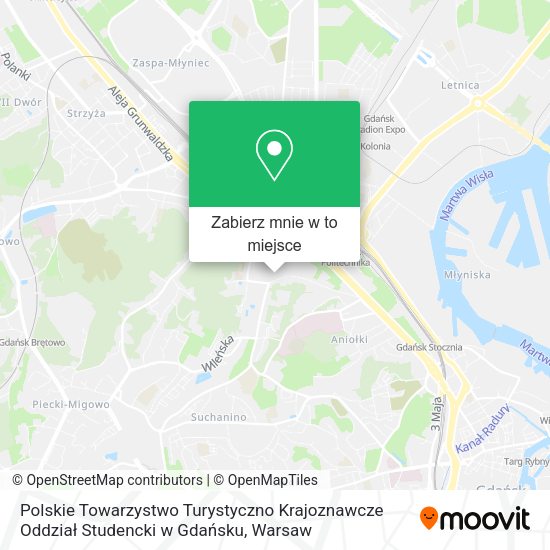 Mapa Polskie Towarzystwo Turystyczno Krajoznawcze Oddział Studencki w Gdańsku