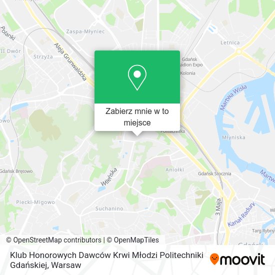 Mapa Klub Honorowych Dawców Krwi Młodzi Politechniki Gdańskiej