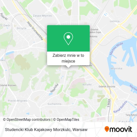 Mapa Studencki Klub Kajakowy Morzkulc