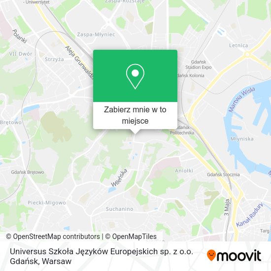 Mapa Universus Szkoła Języków Europejskich sp. z o.o. Gdańsk