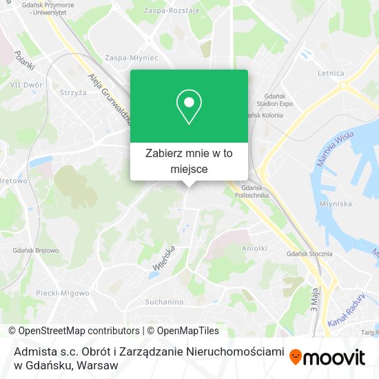 Mapa Admista s.c. Obrót i Zarządzanie Nieruchomościami w Gdańsku