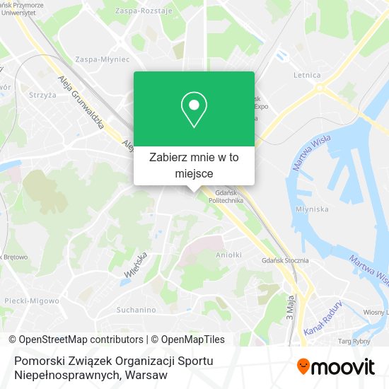 Mapa Pomorski Związek Organizacji Sportu Niepełnosprawnych