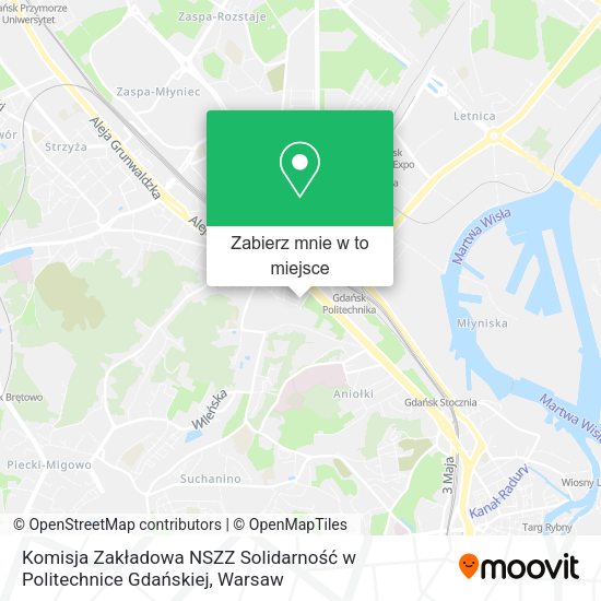 Mapa Komisja Zakładowa NSZZ Solidarność w Politechnice Gdańskiej