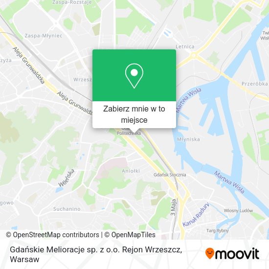 Mapa Gdańskie Melioracje sp. z o.o. Rejon Wrzeszcz