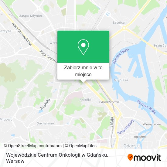 Mapa Wojewódzkie Centrum Onkologii w Gdańsku