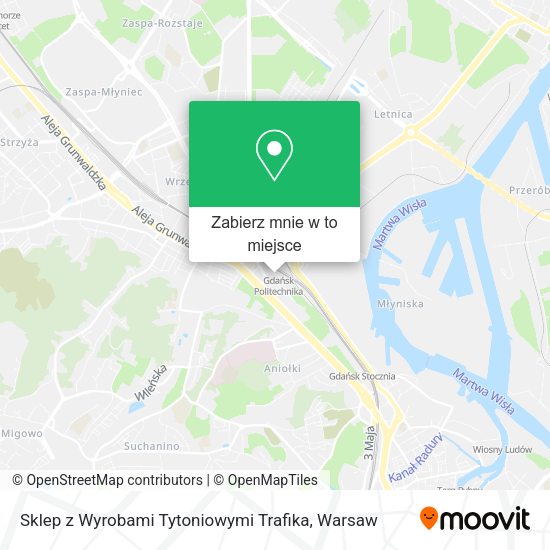 Mapa Sklep z Wyrobami Tytoniowymi Trafika