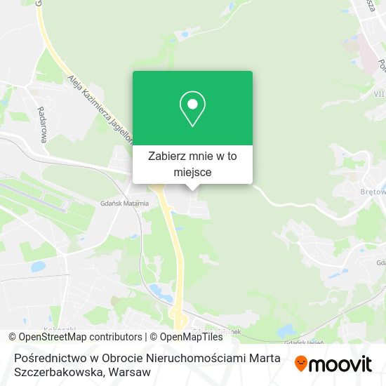 Mapa Pośrednictwo w Obrocie Nieruchomościami Marta Szczerbakowska