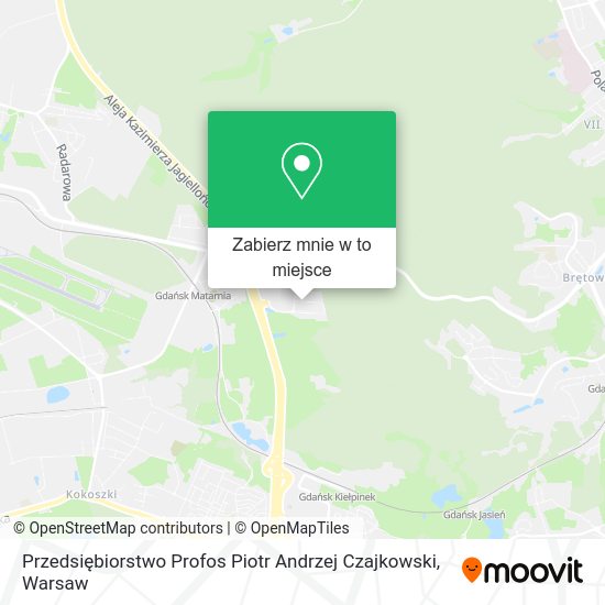 Mapa Przedsiębiorstwo Profos Piotr Andrzej Czajkowski