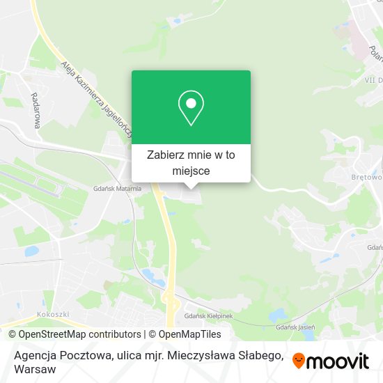 Mapa Agencja Pocztowa, ulica mjr. Mieczysława Słabego