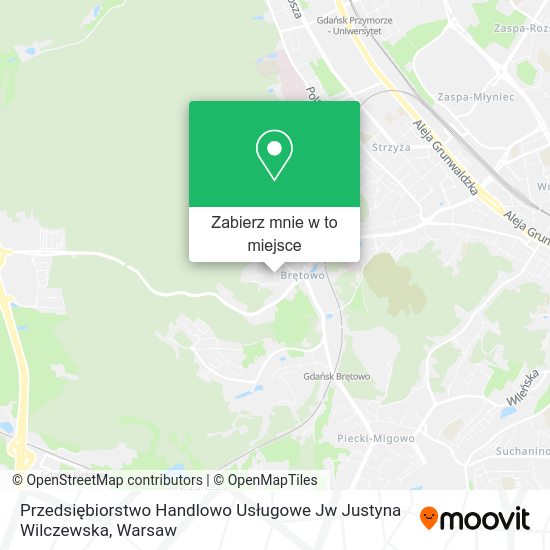 Mapa Przedsiębiorstwo Handlowo Usługowe Jw Justyna Wilczewska