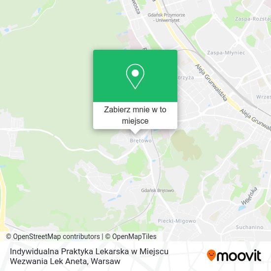 Mapa Indywidualna Praktyka Lekarska w Miejscu Wezwania Lek Aneta