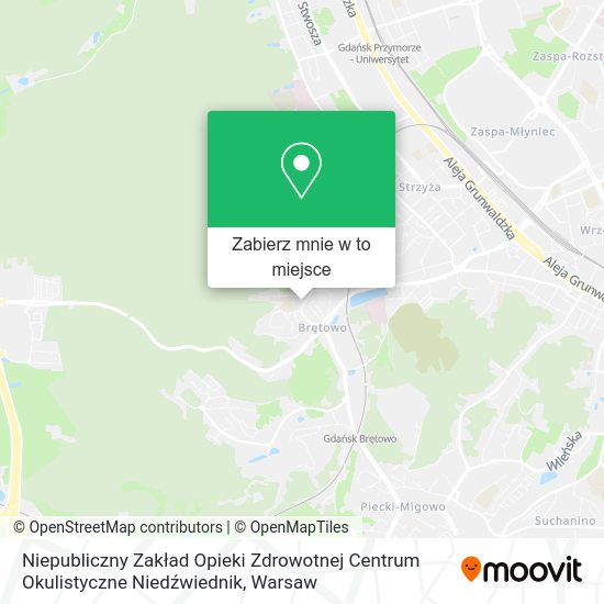 Mapa Niepubliczny Zakład Opieki Zdrowotnej Centrum Okulistyczne Niedźwiednik