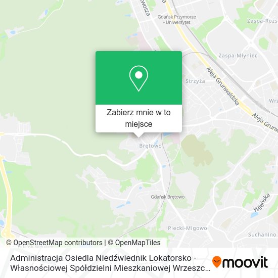 Mapa Administracja Osiedla Niedźwiednik Lokatorsko - Własnościowej Spółdzielni Mieszkaniowej Wrzeszcz