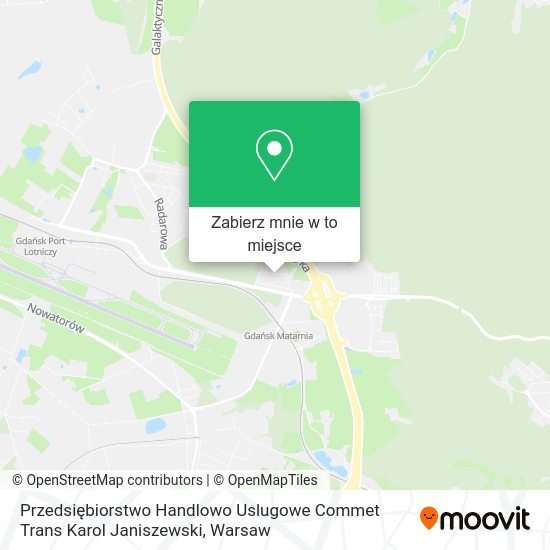 Mapa Przedsiębiorstwo Handlowo Uslugowe Commet Trans Karol Janiszewski