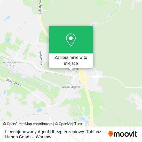 Mapa Licencjonowany Agent Ubezpieczeniowy. Tobiasz Hanna Gdańsk