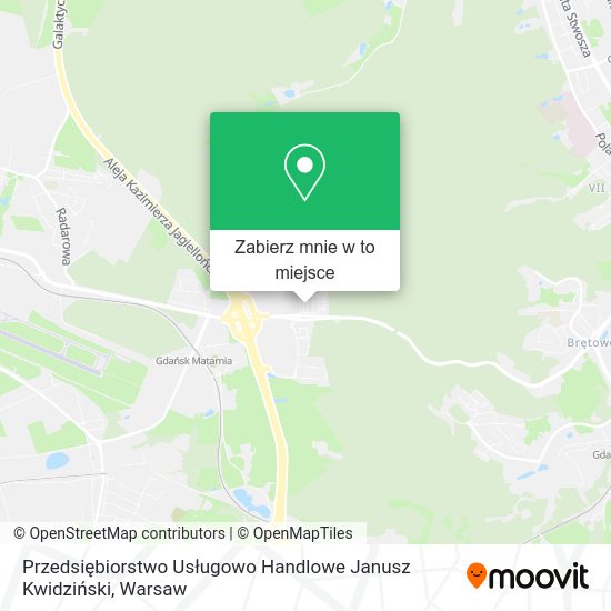 Mapa Przedsiębiorstwo Usługowo Handlowe Janusz Kwidziński